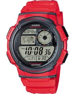 CASIO SPORT Mod. DIVER – WORLD TIME ILLUMINATOR 5 ALARMS, 10 YEARS BATTERY – RED