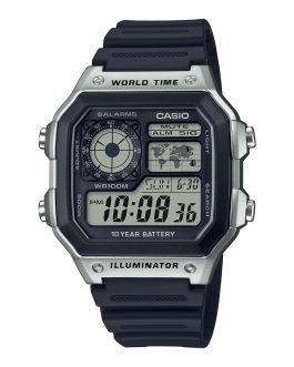 CASIO SPORT Mod. DIVER – WORLD TIME ILLUMINATOR 5 ALARMS – FUTURE CLASSIC COLLECTION – BLACK SILVER