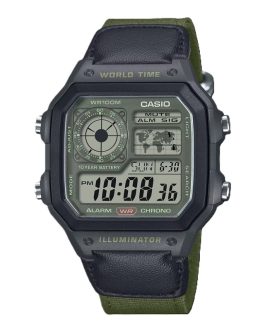CASIO SPORT Mod. DIVER – WORLD TIME ILLUMINATOR 5 ALARMS – FUTURE CLASSIC COLLECTION – BLACK GREEN
