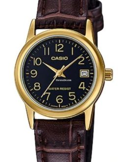 CASIO COLLECTION Mod. LADY DATE GOLD, LEATHER – BLACK