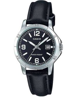 CASIO COLLECTION Mod. LADY DATE, LEATHER – BLACK