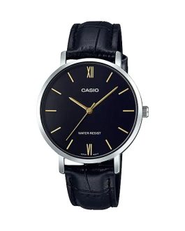 CASIO COLLECTION Mod. MINIMAL, LEATHER - BLACK