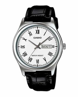 CASIO COLLECTION Mod. DAY DATE ROMANS, LEATHER – WHITE