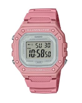 CASIO TIMELESS COLLECTION Mod. SPORT ILLUMINATOR WR 50M, ALARM, CHRONOGRAPH – PINK – COLORED SERIE