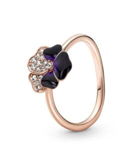 PANDORA JEWELS Mod. DEEP PURPLE PANSY FLOWER - RING - Size 54 ***SPECIAL PRICE***