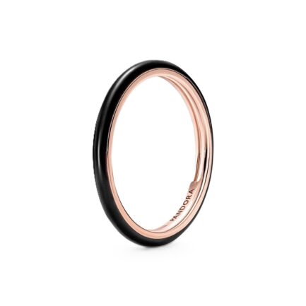 PANDORA JEWELS Mod. BLACK ENAMEL - RING - Size 50 ***SPECIAL PRICE***