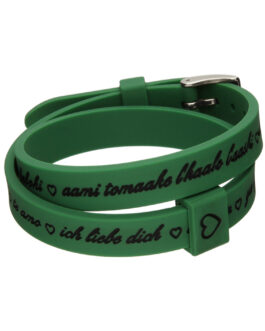 Il MEZZOMETRO Mod. I LOVE YOU SILVER BUCKLE EDITION - GREEN - Bracciale in silicone/silicone bracelet