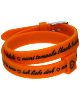 Il MEZZOMETRO Mod. I LOVE YOU SILVER BUCKLE EDITION – ORANGE – Bracciale in silicone/silicone bracelet