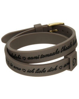 Il MEZZOMETRO Mod. I LOVE YOU GOLD BUCKLE EDITION – GREY – Bracciale in silicone/silicone bracelet