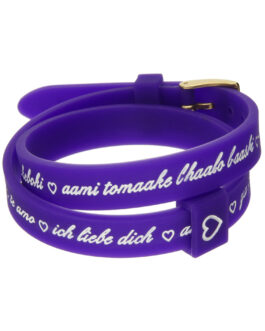 Il MEZZOMETRO Mod. I LOVE YOU GOLD BUCKLE EDITION – PURPLE – Bracciale in silicone/silicone bracelet