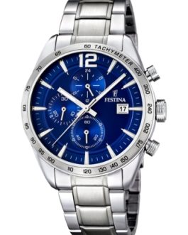 OROLOGIO FESTINA TIMELESS CHRONOGRAPH F16759/3 BLU CINTURINO IN ACCIAIO, UOMO