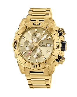 OROLOGIO FESTINA PRESTIGE F20492/1 CON CINTURINO IN ACCIAIO COLOR CHAMPAGNE, UOMO.