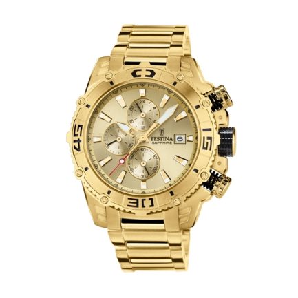 OROLOGIO FESTINA PRESTIGE F20492/1 CON CINTURINO IN ACCIAIO COLOR CHAMPAGNE, UOMO.