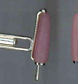AMBROSINI JEWELS –  GEMELLI ARGENTO 925° ghiacciolo finitura bianca pietra rosa