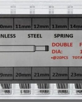 360 anse acciaio in 18 misure (largh. da 8mm a 255mm. diam. 1.5mm. 20pz cad.) 360 stain less spring bars in 18 sizes (width from 8mm to 25mm. diam. 1.5mm. 20pcs per size)