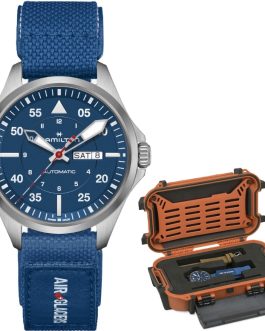 HAMILTON Mod. KHAKI AVIATION PILOT DAY DATE AUTO – AIR-GLACIERS Special Edition + Extra Strap