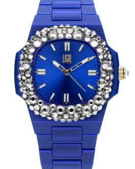 LIGHT TIME Mod. VELVET NAUTILUS - Blue Clear Strass