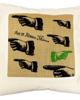 CUSCINI LETTERARI – Copricuscino in Juta lavata / Cotton pillow case  e Juta lavata ITER IN ITINERE MINUS – Size 40x40cm