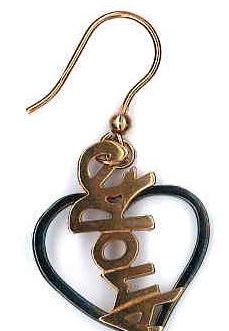 AMBROSINI JEWELS - ORECCHINI ARGENTO 925° cuore finitura brunita lucida scritta rosé