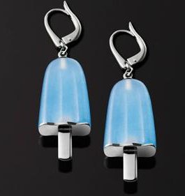 AMBROSINI JEWELS –  ORECCHINI ARGENTO 925°  ghiacciolo finitura bianca pietra azzurra medi (21×14 mm)