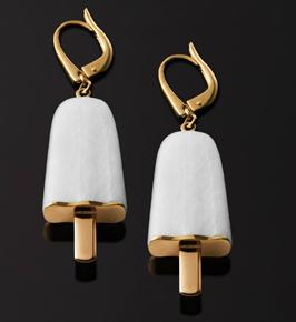 AMBROSINI JEWELS –  ORECCHINI ARGENTO 925°  ghiacciolo finitura rosé pietra bianca medi (21×14 mm)