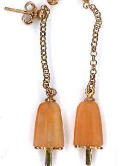 AMBROSINI JEWELS –  ORECCHINI ARGENTO 925°  ghiacciolo finitura rosé pietra arancio piccoli (14x8mm)