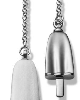 AMBROSINI JEWELS –  ORECCHINI doppi ARGENTO 925° ghiacciolo finitura bianca pietra bianca