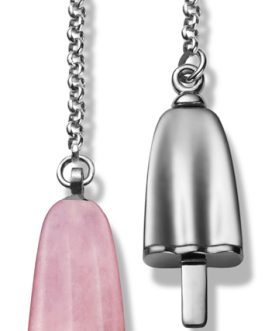 AMBROSINI JEWELS –  ORECCHINI doppi ARGENTO 925° ghiacciolo finitura bianca pietra rosa