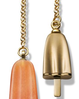 AMBROSINI JEWELS –  ORECCHINI doppi ARGENTO 925° ghiacciolo finitura rosé pietra arancio