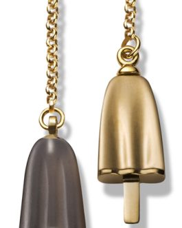 AMBROSINI JEWELS –  ORECCHINI doppi ARGENTO 925° ghiacciolo finitura rosé pietra marrone