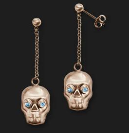 AMBROSINI JEWELS – ORECCHINI ARGENTO 925° teschio finitura rosé