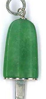 AMBROSINI JEWELS –  PENDENTE ARGENTO 925°  ghiacciolo finitura bianca pietra verde grande (26×15 mm)