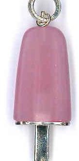 AMBROSINI JEWELS –  PENDENTE ARGENTO 925°  ghiacciolo finitura bianca pietra rosa grande (26×15 mm)