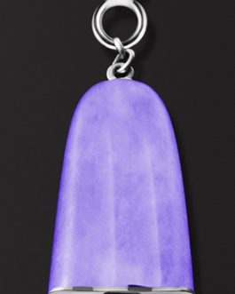 AMBROSINI JEWELS –  PENDENTE ARGENTO 925°  ghiacciolo finitura bianca pietra viola piccolo (21×14 mm)
