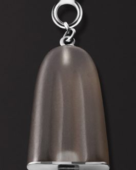 AMBROSINI JEWELS –  PENDENTE ARGENTO 925°  ghiacciolo finitura bianca pietra marrone piccolo (21×14 mm)