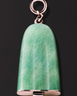 AMBROSINI JEWELS –  PENDENTE ARGENTO 925°  ghiacciolo finitura rosé pietra verde piccolo (21×14 mm)