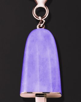AMBROSINI JEWELS –  PENDENTE ARGENTO 925°  ghiacciolo finitura rosé pietra viola piccolo (21×14 mm)