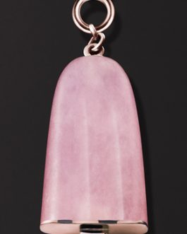 AMBROSINI JEWELS –  PENDENTE ARGENTO 925°  ghiacciolo finitura rosé pietra rosa piccolo (21×14 mm)