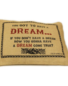 CUSCINI LETTERARI – Copricuscino in Juta lavata / Juta washed pillow case DREAM – Size 38x25cm