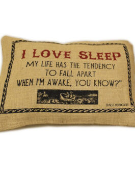 CUSCINI LETTERARI – Copricuscino in Juta lavata / Juta washed pillow case LOVE SLEEP – Size 38x25cm