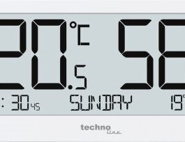 TECHNO LINE Mod. WS9455 – Termometro- igrometro digitale con orologio e data – Digital thermometer- hygrometer with clock and date